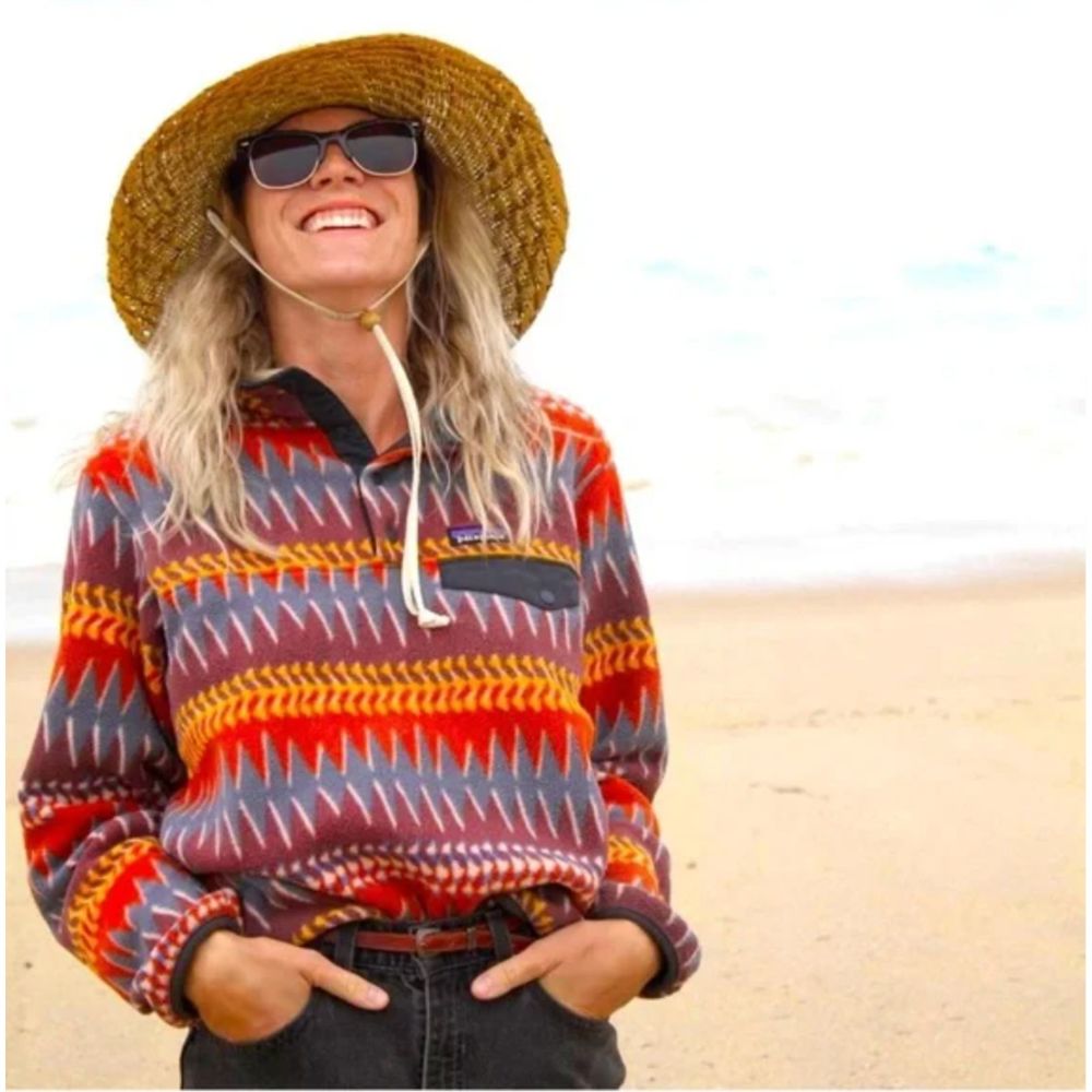 Patagonia Synchilla Snap T Fleece Pull Over Laughing Waters L Boho Geometric